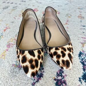 Tory Burch - elizabeth calf hair leopard print flats size 7 1/2